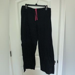 BS black and white polka dotted pajama pants. XL 100% cotton